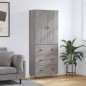 vidaXL Aparador alto madera contrachapada gris sonoma 69,5x34x180 cm vidaXL Aparador alto madera contrachapada gris sonoma 69,5x34x180 cm