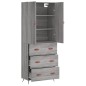 vidaXL Aparador alto madera contrachapada gris sonoma 69,5x34x180 cm vidaXL Aparador alto madera contrachapada gris sonoma 69,5x34x180 cm