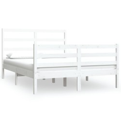 vidaXL Estructura de cama matrimonial madera de pino blanca 120x190 cm