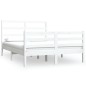 vidaXL Estructura de cama matrimonial madera de pino blanca 120x190 cm