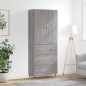 vidaXL Aparador alto madera contrachapada gris sonoma 69,5x34x180 cm vidaXL Aparador alto madera contrachapada gris sonoma 69,5x34x180 cm