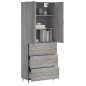 vidaXL Aparador alto madera contrachapada gris sonoma 69,5x34x180 cm vidaXL Aparador alto madera contrachapada gris sonoma 69,5x34x180 cm