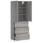 vidaXL Aparador alto madera contrachapada gris sonoma 69,5x34x180 cm vidaXL Aparador alto madera contrachapada gris sonoma 69,5x34x180 cm