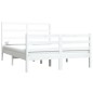 vidaXL Estructura de cama matrimonial madera de pino blanca 120x190 cm