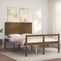 vidaXL Cama personas mayores cabecero madera marrón miel 140x200 cm vidaXL Cama personas mayores cabecero madera marrón miel 140x200 cm