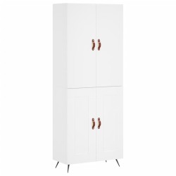 vidaXL Aparador alto madera contrachapada blanco 69,5x34x180 cm