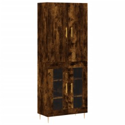 vidaXL Aparador alto madera contrachapada roble ahumado 69,5x34x180 cm