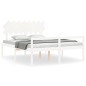 vidaXL Cama personas mayores cabecero madera maciza blanco 160x200 cm vidaXL Cama personas mayores cabecero madera maciza blanco 160x200 cm