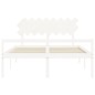 vidaXL Cama personas mayores cabecero madera maciza blanco 160x200 cm vidaXL Cama personas mayores cabecero madera maciza blanco 160x200 cm