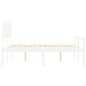 vidaXL Cama personas mayores cabecero madera maciza blanco 160x200 cm vidaXL Cama personas mayores cabecero madera maciza blanco 160x200 cm
