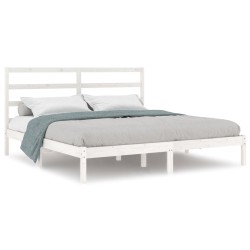 vidaXL Estructura de cama madera maciza de pino blanco 200x200 cm