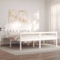 vidaXL Cama matrimonio personas mayores cabecero madera maciza blanco vidaXL Cama matrimonio personas mayores cabecero madera maciza blanco