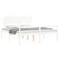 vidaXL Cama matrimonio personas mayores cabecero madera maciza blanco vidaXL Cama matrimonio personas mayores cabecero madera maciza blanco