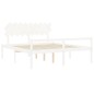 vidaXL Cama matrimonio personas mayores cabecero madera maciza blanco vidaXL Cama matrimonio personas mayores cabecero madera maciza blanco