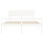 vidaXL Cama matrimonio personas mayores cabecero madera maciza blanco vidaXL Cama matrimonio personas mayores cabecero madera maciza blanco