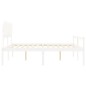 vidaXL Cama matrimonio personas mayores cabecero madera maciza blanco vidaXL Cama matrimonio personas mayores cabecero madera maciza blanco