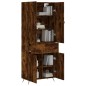 vidaXL Aparador alto madera contrachapada roble ahumado 69,5x34x180 cm vidaXL Aparador alto madera contrachapada roble ahumado 69,5x34x180 cm