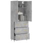 vidaXL Aparador alto madera contrachapada gris hormigón 69,5x34x180 cm vidaXL Aparador alto madera contrachapada gris hormigón 69,5x34x180 cm