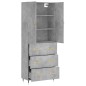 vidaXL Aparador alto madera contrachapada gris hormigón 69,5x34x180 cm vidaXL Aparador alto madera contrachapada gris hormigón 69,5x34x180 cm