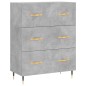 vidaXL Aparador alto madera contrachapada gris hormigón 69,5x34x180 cm vidaXL Aparador alto madera contrachapada gris hormigón 69,5x34x180 cm