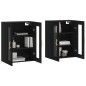 vidaXL Armarios de pared 2 uds madera de ingeniería negro