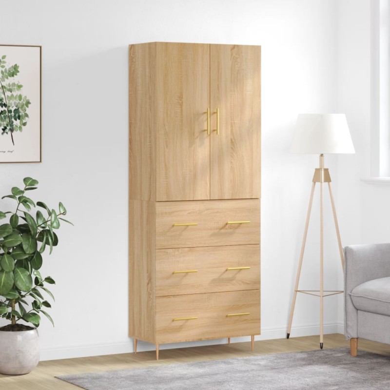 vidaXL Aparador alto madera contrachapada color roble 69,5x34x180 cm vidaXL Aparador alto madera contrachapada color roble 69,5x34x180 cm