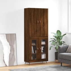 vidaXL Aparador alto madera contrachapada marrón roble 69,5x34x180 cm