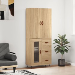 vidaXL Aparador alto madera contrachapada color roble 69,5x34x180 cm