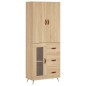 vidaXL Aparador alto madera contrachapada color roble 69,5x34x180 cm vidaXL Aparador alto madera contrachapada color roble 69,5x34x180 cm
