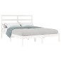 vidaXL Estructura de cama de madera de pino maciza blanca 140x190 cm vidaXL Estructura de cama de madera de pino maciza blanca 140x190 cm