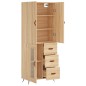 vidaXL Aparador alto madera contrachapada color roble 69,5x34x180 cm vidaXL Aparador alto madera contrachapada color roble 69,5x34x180 cm