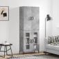 vidaXL Aparador alto madera contrachapada gris hormigón 69,5x34x180 cm vidaXL Aparador alto madera contrachapada gris hormigón 69,5x34x180 cm