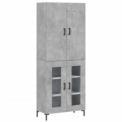 vidaXL Aparador alto madera contrachapada gris hormigón 69,5x34x180 cm