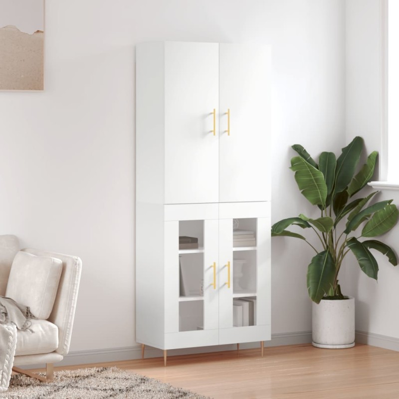 vidaXL Aparador alto madera contrachapada blanco 69,5x34x180 cm vidaXL Aparador alto madera contrachapada blanco 69,5x34x180 cm