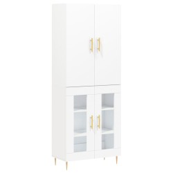 vidaXL Aparador alto madera contrachapada blanco 69,5x34x180 cm