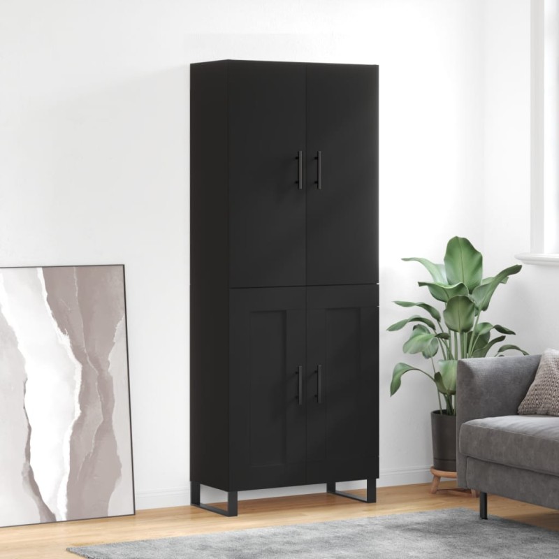 vidaXL Aparador alto madera contrachapada negro 69,5x34x180 cm vidaXL Aparador alto madera contrachapada negro 69,5x34x180 cm