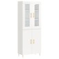 vidaXL Aparador alto madera contrachapada blanco brillo 69,5x34x180 cm