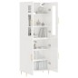 vidaXL Aparador alto madera contrachapada blanco brillo 69,5x34x180 cm