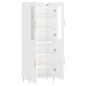 vidaXL Aparador alto madera contrachapada blanco brillo 69,5x34x180 cm