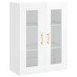 vidaXL Aparador alto madera contrachapada blanco brillo 69,5x34x180 cm