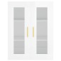 vidaXL Aparador alto madera contrachapada blanco brillo 69,5x34x180 cm