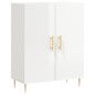 vidaXL Aparador alto madera contrachapada blanco brillo 69,5x34x180 cm
