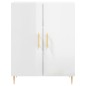 vidaXL Aparador alto madera contrachapada blanco brillo 69,5x34x180 cm