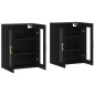 vidaXL Armarios de pared 2 uds madera de ingeniería negro