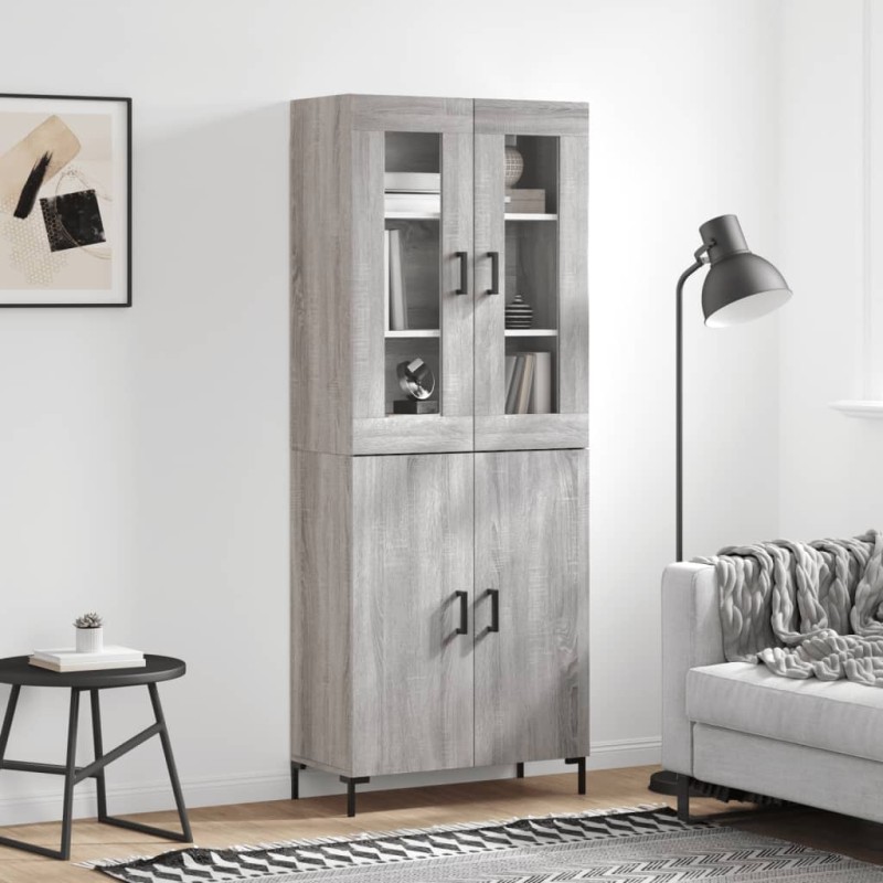 vidaXL Aparador alto madera contrachapada gris sonoma 69,5x34x180 cm vidaXL Aparador alto madera contrachapada gris sonoma 69,5x34x180 cm