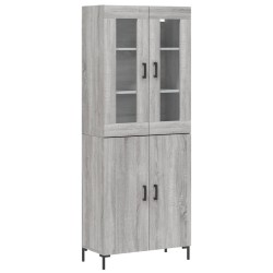vidaXL Aparador alto madera contrachapada gris sonoma 69,5x34x180 cm