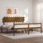 vidaXL Cama personas mayores cabecero madera marrón miel 200x200 cm vidaXL Cama personas mayores cabecero madera marrón miel 200x200 cm