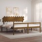 vidaXL Cama personas mayores cabecero madera marrón miel 200x200 cm vidaXL Cama personas mayores cabecero madera marrón miel 200x200 cm