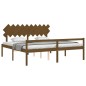 vidaXL Cama personas mayores cabecero madera marrón miel 200x200 cm vidaXL Cama personas mayores cabecero madera marrón miel 200x200 cm