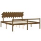 vidaXL Cama personas mayores cabecero madera marrón miel 200x200 cm vidaXL Cama personas mayores cabecero madera marrón miel 200x200 cm